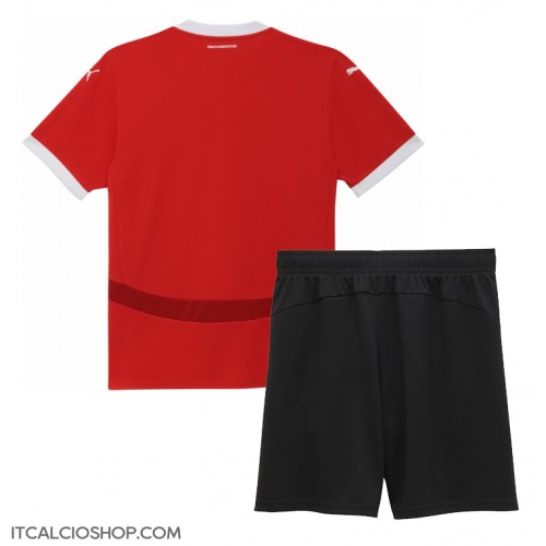 Austria Prima Maglia Bambino Europei 2024 Manica Corta (+ Pantaloni corti)
